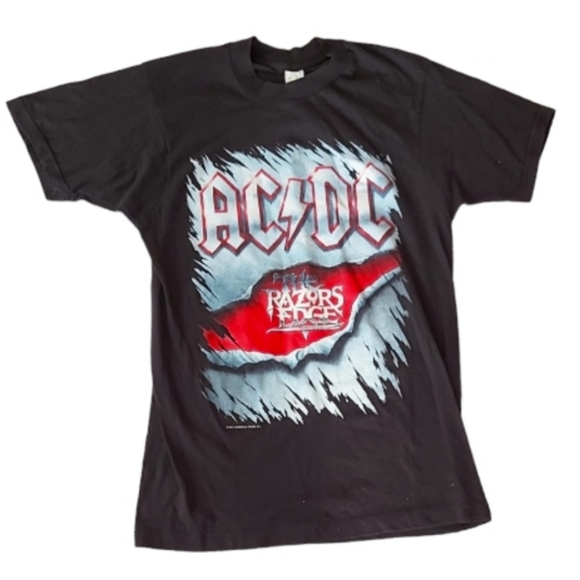 Vintage Other - 1990 ACDC Vintage Band Tee The Razors Edge Tour Cities on Back